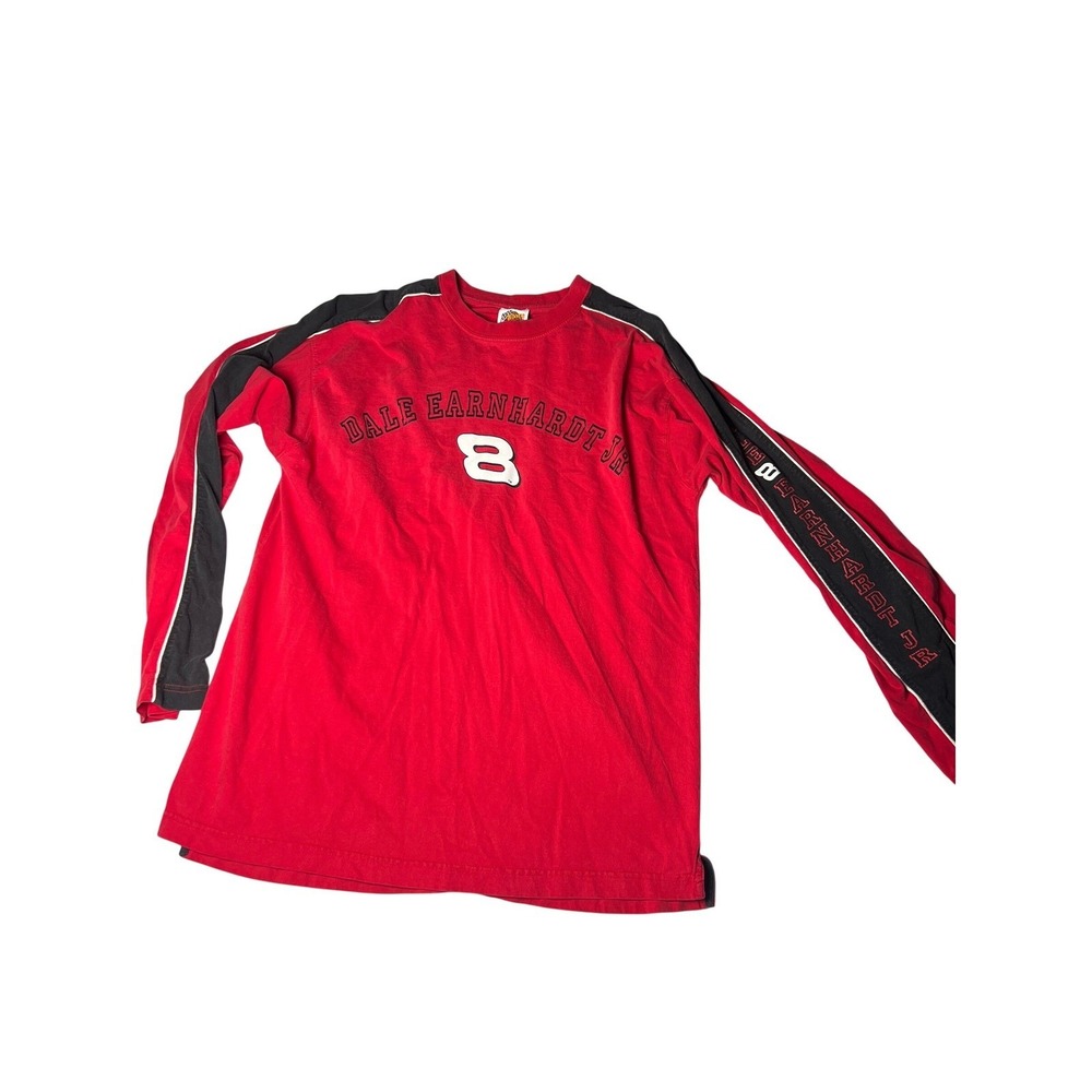 Dale Earnhardt Jr 8 Red Black‎ Long Sleeve T Shirt Size M NASCAR Racing